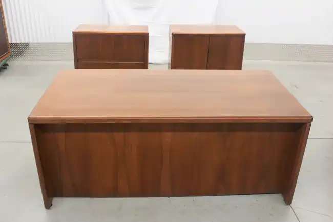 Top surface and angled view of the standard desk
