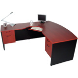 Bow Front Extended Corner Desk 