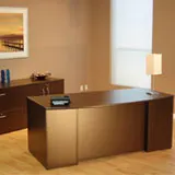 IOF Bow Desk with Credenza, 