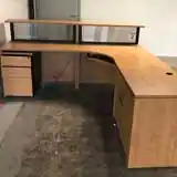 Used L Reception Desk Mounted Panel, 