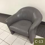 Grey Vintage leather lounge chair 