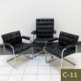 Vintage Nienkamper Tufted  Leather Chairs 