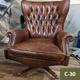 Traditional Leather Claw Foot Spanish Chair 
