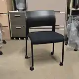 Used Steelcase Guest Chair on Casters – Black, 