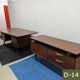 Vintage Desk with Credenza Set 