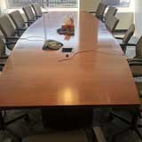 Used Wood Boat Shape Boardroom Table 