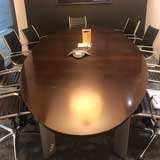 Used Wood Racetrack Boardroom Table 