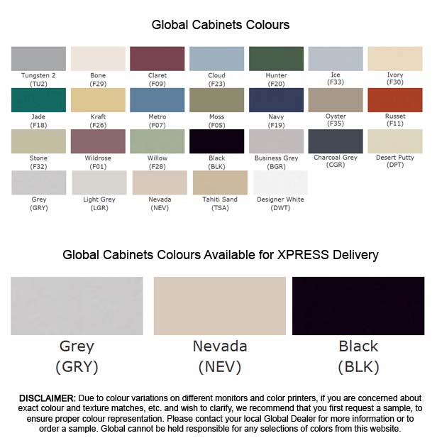 global cabinet colours