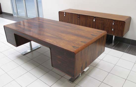 Leif Jacobsen, Rosewood, Desk and Credenza, Office Rental Desk, North York, Toronto