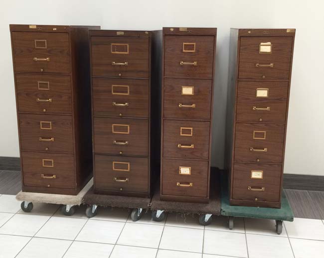 Wood Grain Vertical File Cabinet, Office Rental Files, North York, Toronto