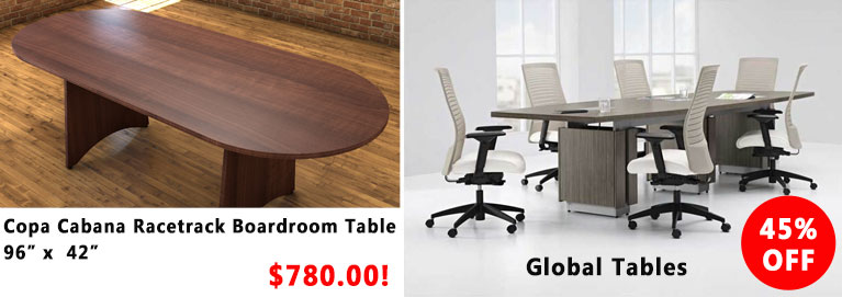 Copacabana boardroom table and Global Zira Boardroom tables