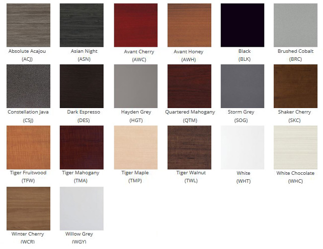 Global Zira Laminate Colours, Office Furniture Toronto GTA